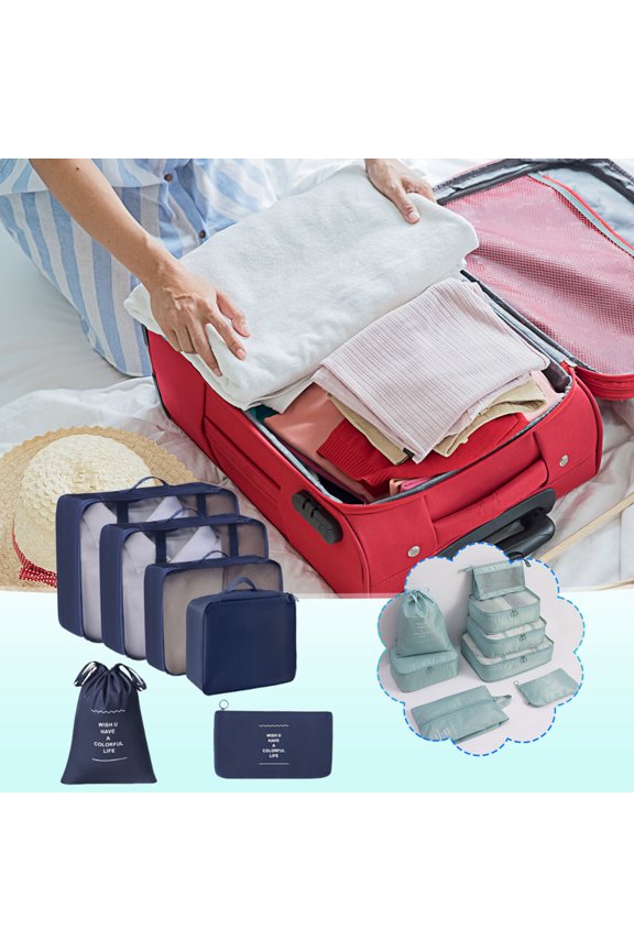 6-Piece Travel Storage Bag Set - Lightweight Organizer Pouches for Toiletries Accessories & Cosmetics