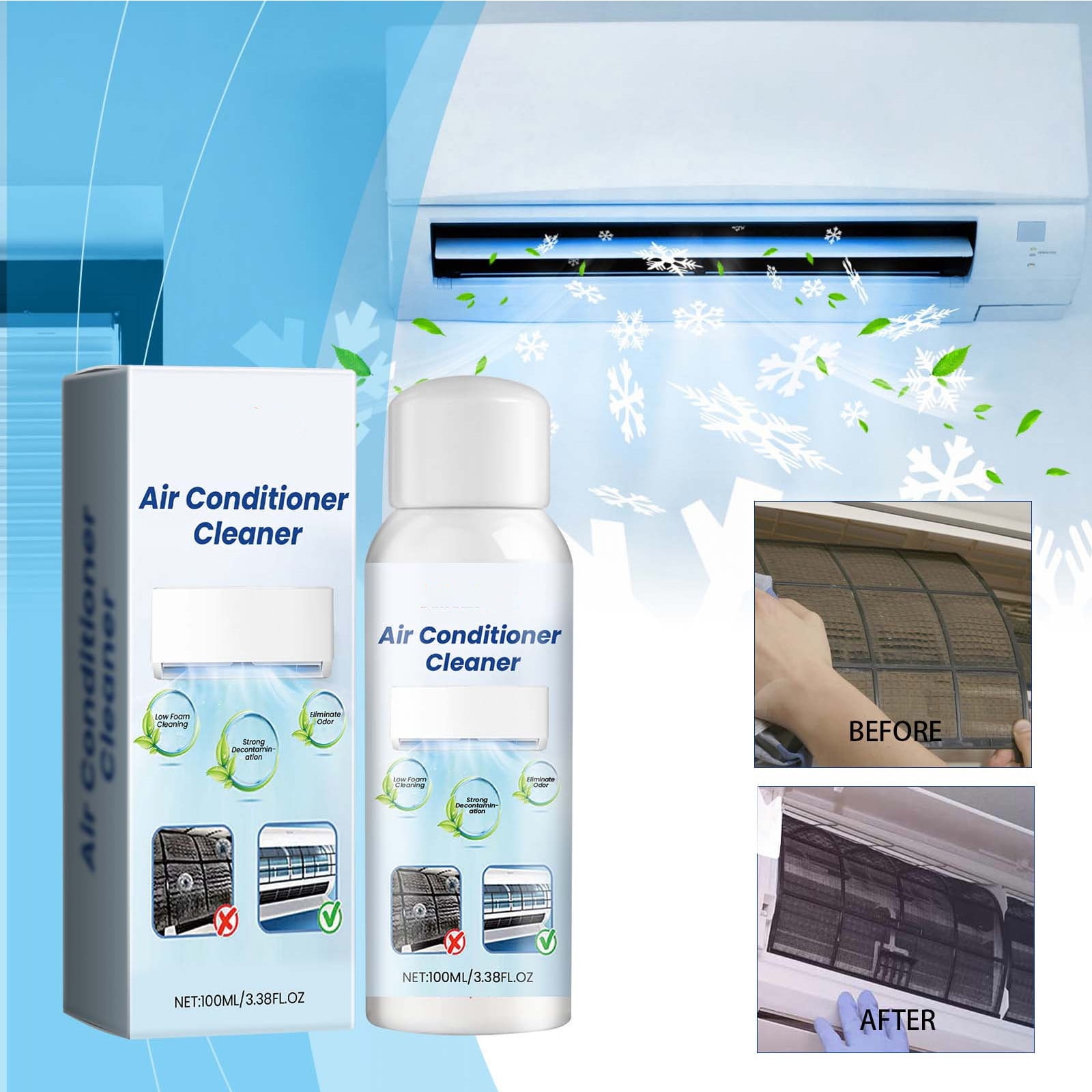 Sltwyw Air Conditioner Foam Cleaner for Indoor Units 100ml - HVAC Coil ...