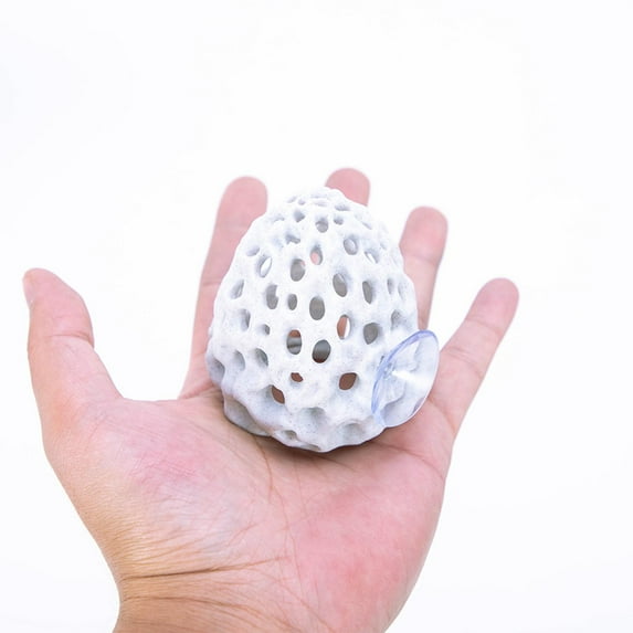 Sltwyw Aquarium Shrimp Breeding Cave - Egg-shaped Fish Tank Decor with Porous Hiding Spaces, Coral Reef Landscape for Small Aquatic Pets