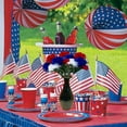 thumbnail image 1 of Sltwyw Artificial Flower Bouquet Centerpiece - Red White Blue Silk Peonies Arrangement for Independence Day Tabletop Wedding Photo Props, 1 of 6