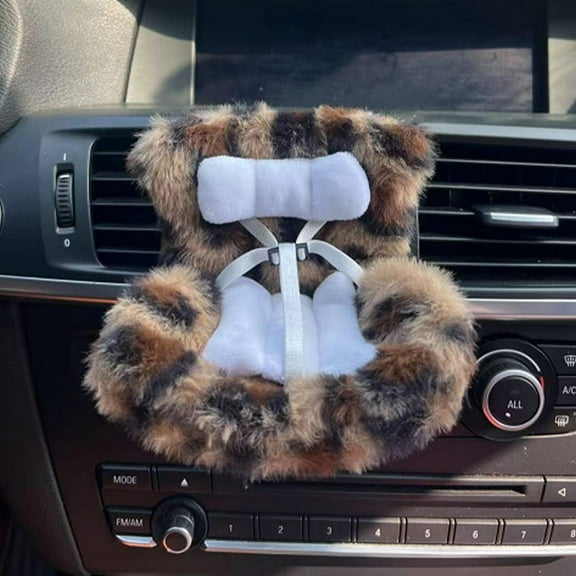 Sltwyw Car Seat for Dolls, Doll Car Seat with Air Vent Clip for 17cm Dolls, Decorative Sofa Seat with Soft Furry Cushion and Headrest for Car, Doll Toy Ornaments Accessories
