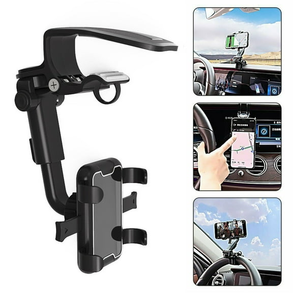 Sltwyw Car Sun Visor Phone Mount Clip - Adjustable Grip Holder for Mobile Devices Hands-Free Navigation Secure Attachment