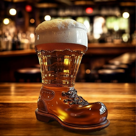 Sltwyw Glass Beer Boot Mug, Mini Beer Mug for Sipping, Cup Boot for Oktoberfest Celebration, St. Patrick's Day, Bachelor/Bachelorette Parties