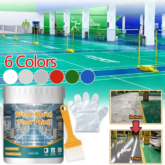 Sltwyw Water-Based Floor Refinishing Paint - Non-Slip Wear-Corrosion Resistant Coating for Concrete/Wood, Color-Changing Surface Renewal