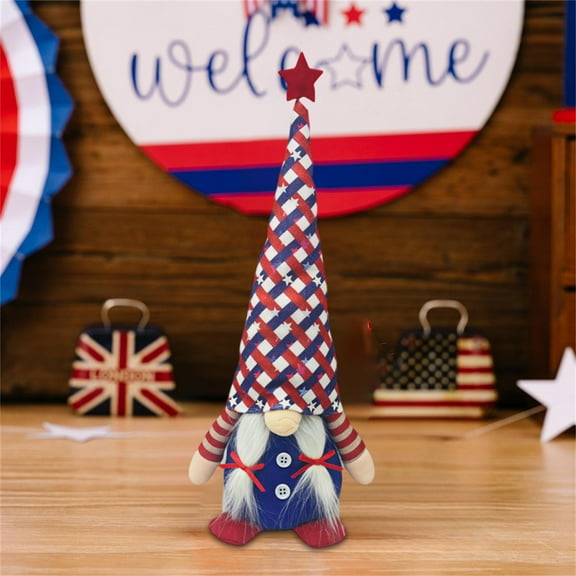Sltwyw Independence Day Gnome Decor, Patriotic Tabletop Figurine for 4th of July Party, Durable Resin Outdoor Decoration for Garden & Fireplace