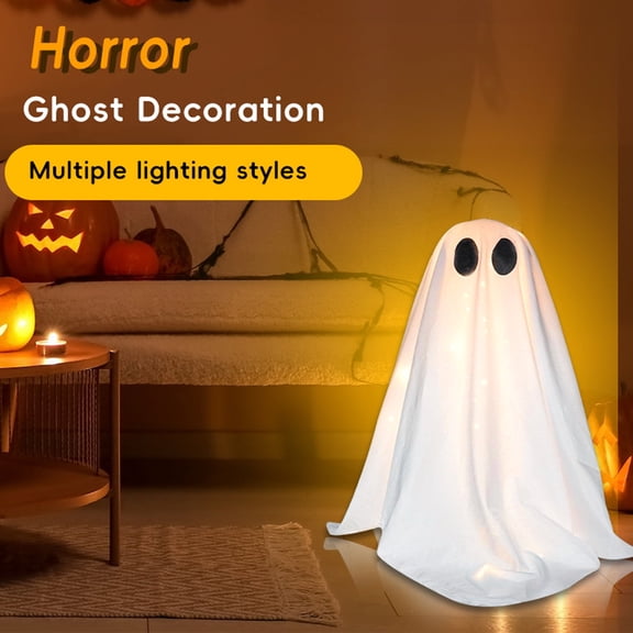 Sltwyw Indoor Light Up Ghost Lamp, Easy to Install, Cute Ghost with Light for Home Kitchen Mantel Tabletop, Party Decor and Halloween Decoration