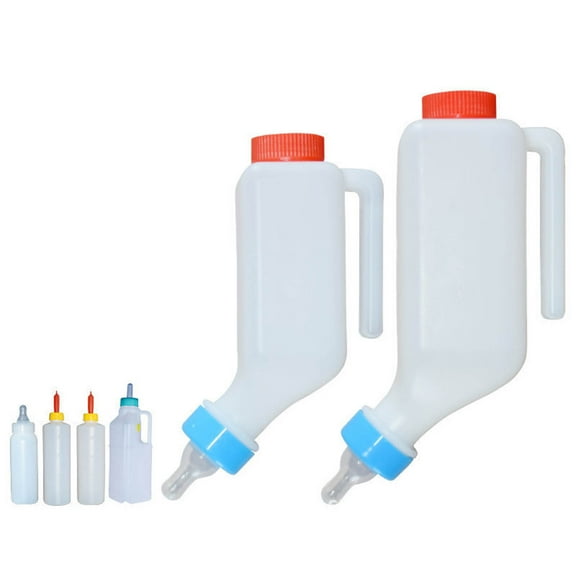 Sltwyw Lamb Baby Bottle with Scale Hanging, Goat Bottles for Feeding Baby Goats, Goat Milk Feeder Bottle, Little Goat Calf Sheep Nursing Bottle with Handle