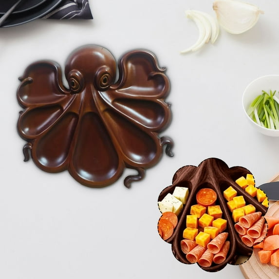 Sltwyw Octopus Charcuterie Board, Kraken Wood Serving Tray, Unique Serving Tray Board for Cheese Meats Fruit, Octopus Charcuterie Platter, Novelty Gift for Seafood Lovers Party