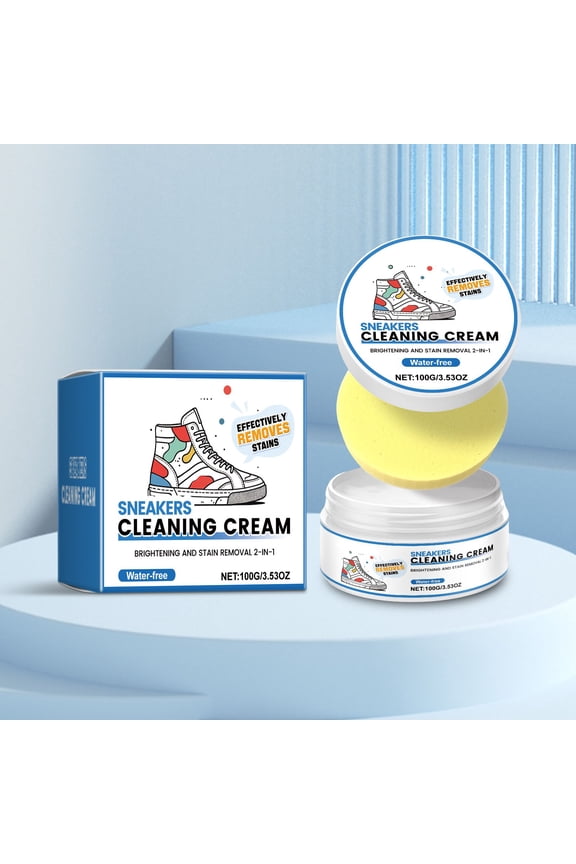 Sneaker Cleaning Cream Paste - Stain Remover Formula for Canvas, Leather, and Athletic Shoe Materials