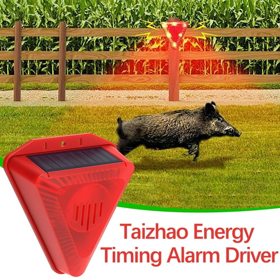 Sltwyw Solar Animal Repellent Light - Outdoor Motion Sensor Alarm with Sound and Flashes to Deter Wild Boars