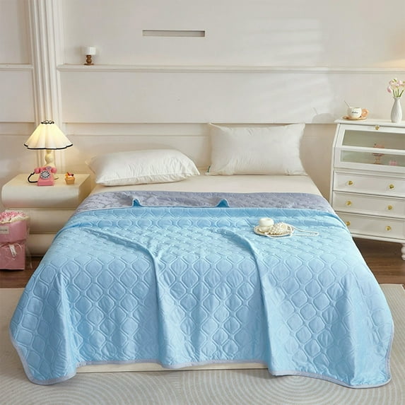 Sltwyw Summer Cooling Silk Quilt - Lightweight 100% Mulberry Silk Blanket Twin Size, Temperature Regulating Bedspread for Hot Sleepers