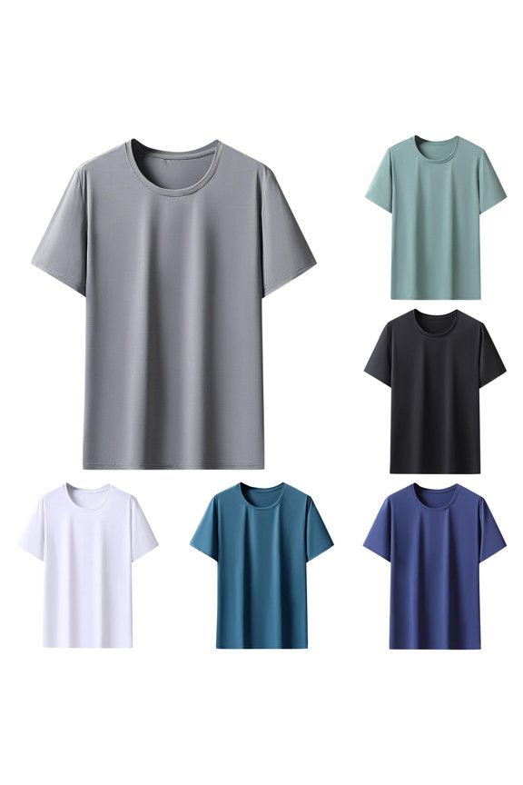Slub Knit Short Sleeve T Shirt Breathable Soft Textured Casual Tee For Everyday Comfort and Style Tee for Men