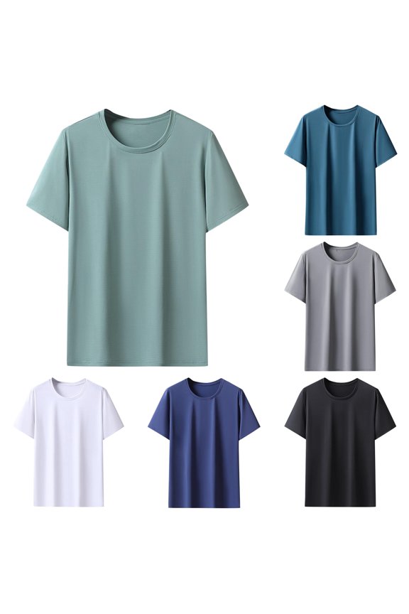 Slub Knit Short Sleeve T Shirt Breathable Soft Textured Casual Tee For Everyday Comfort and Style Tee for Men