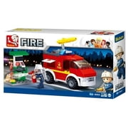 Sluban 623 Small Fire Truck + Oil Station Building Brick Kit 136 Pcs