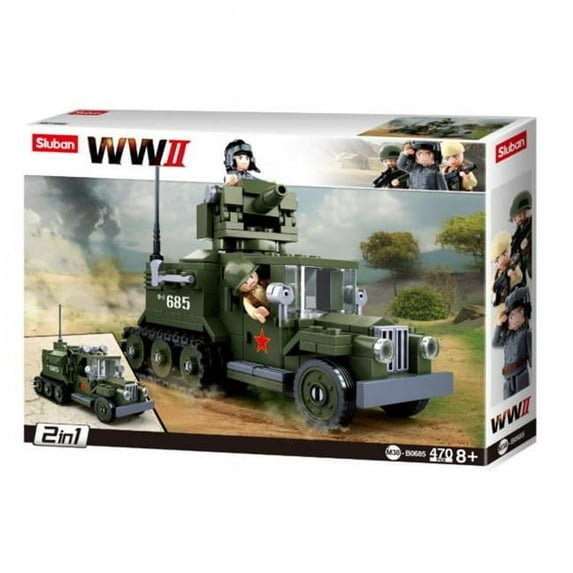 Sluban 685 WWII Gaz Half-Track 2-in-1 Building Brick Kit (243 pcs)