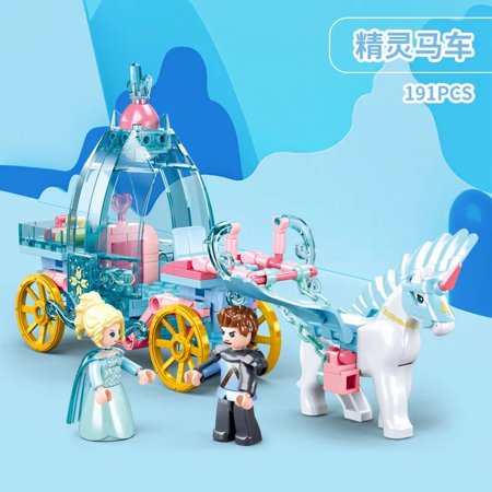 Sluban Building blocks 0896 Carriage 0897 Magic Tower 0898 Fairy Castle girl's birthday gift