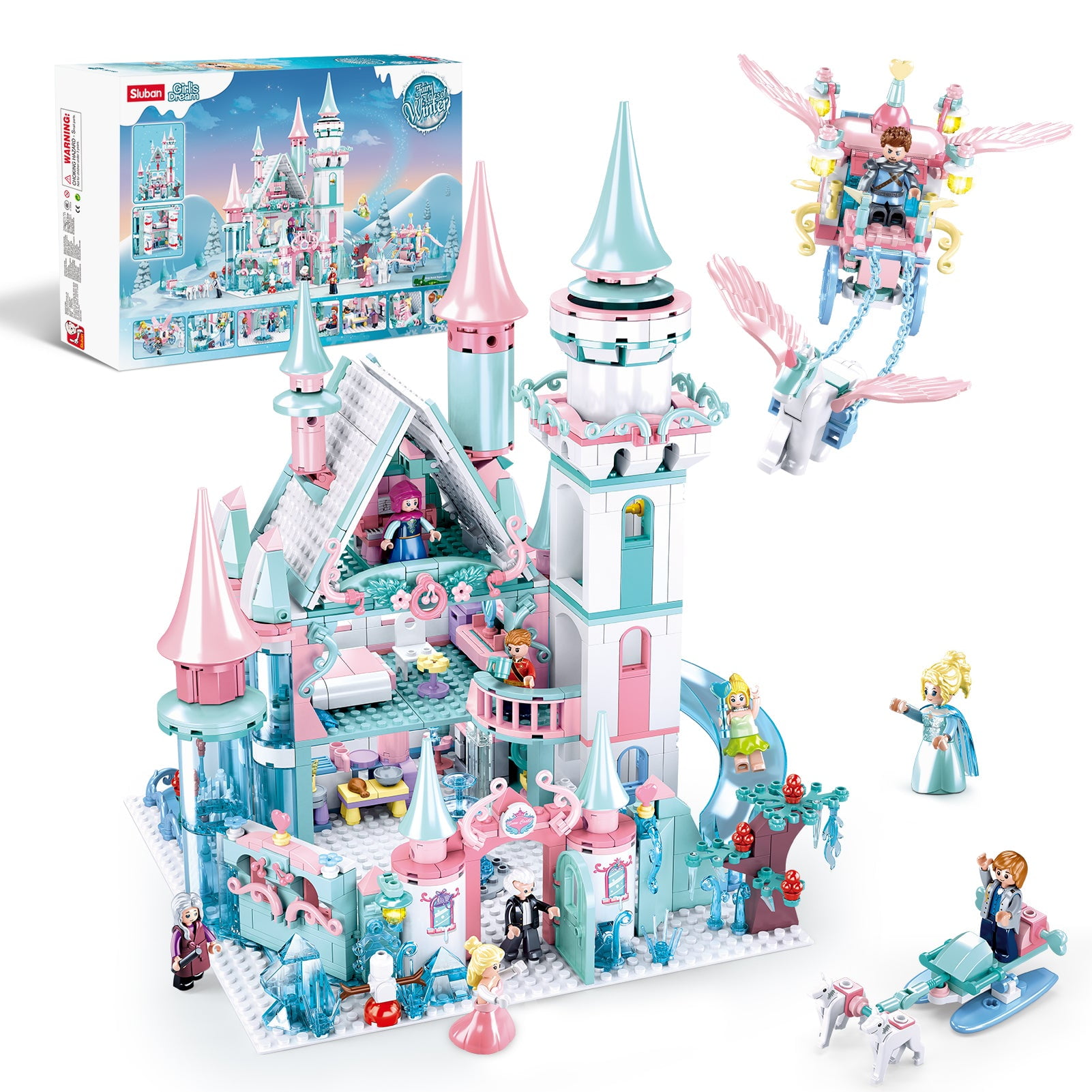 Fun Blox Fairy Land Girls Collection Swan Castle Blocks, Multi