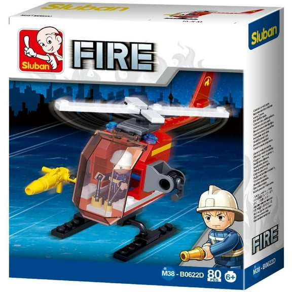 Sluban Kids SLU08605 Fire Helicopter Building Blocks 80 Pcs set Building Toy Fire Helicopter