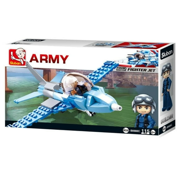 Sluban Kids SLU08619 Army War Craft Fighter Jet Building Blocks 115 Pcs set Building Toy Army Fighter Jet