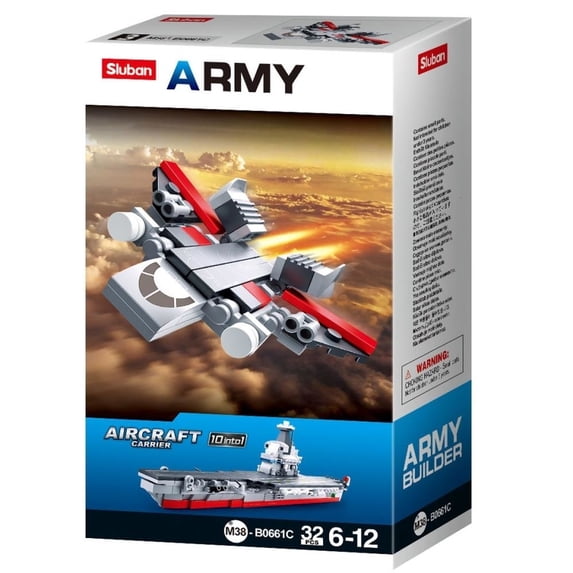 Sluban Kids SLU08638 Army Aircraft Fighter Jet Building Blocks 32 Pcs ...