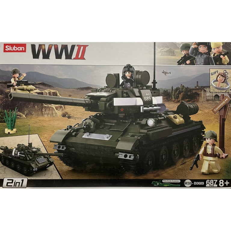 Sluban Compatible Military Tank World War 2 Army Figures Series Building  Blocks