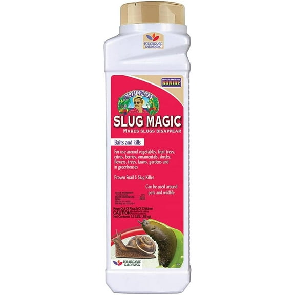 Slug Magic Granules, 24 oz Snail & Slug Killer, For Organic Gardening, Pet Safe Formula