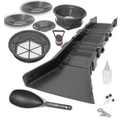 Sluice Fox 14 Piece Gold Panning Kit Sluice Box Classifiers Pans Tweezers BLACK