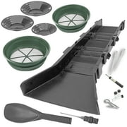 Sluice Fox 16 PIECE GOLD PANNING KIT Sluice Box Classifiers Pans Tweezers BLACK