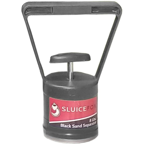 Sluice Fox Magnetic pickup tool; black sand gold separator; small hand held gold prospecting tool with 8 lb weight capacity; essential tool for gold panning kit; separating gold from pay dirt