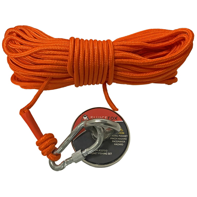 Sluice Fox Sluice Fox magnet fishing kit; strong 550 pound capacity  directional magnet with 65 foot rope and carabiner; magnetic fishing kit  with heavy duty magnets 