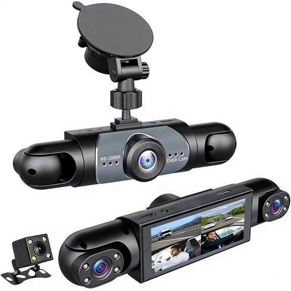 SlumbayTale 4 Channel Car Dash Cam ,1080p Full View Car Dashcam System,Night Vision,Loop Recording,Parking Monitor