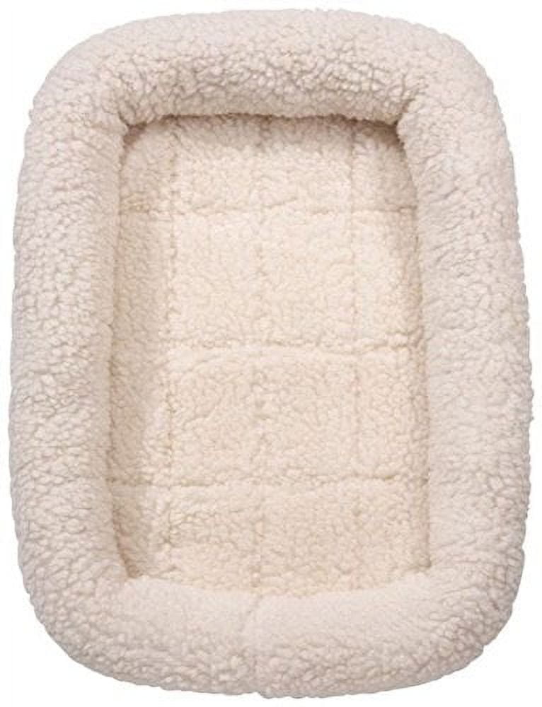 Extra Small Off-White Sherpa Crate Pet Bed