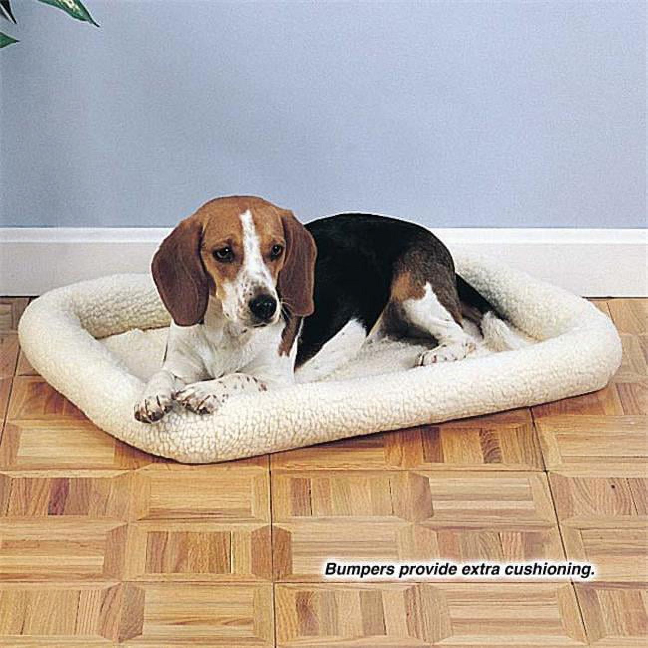 Image showcasing Slumber Pet Sherpa Crate Bed - Small - Natural - 17.75 x 11.75 In ...