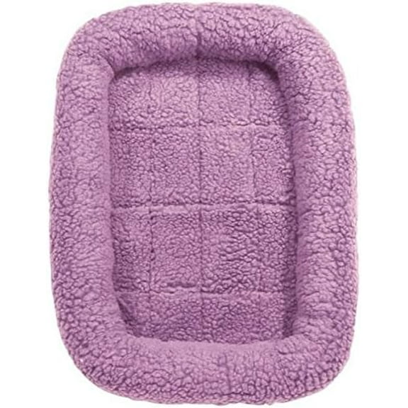 Slumber Pet Sherpa Crate Dog Beds Soft Plush Comfortable Bed for Dogs Choose Size & Color (Large - Lavender)
