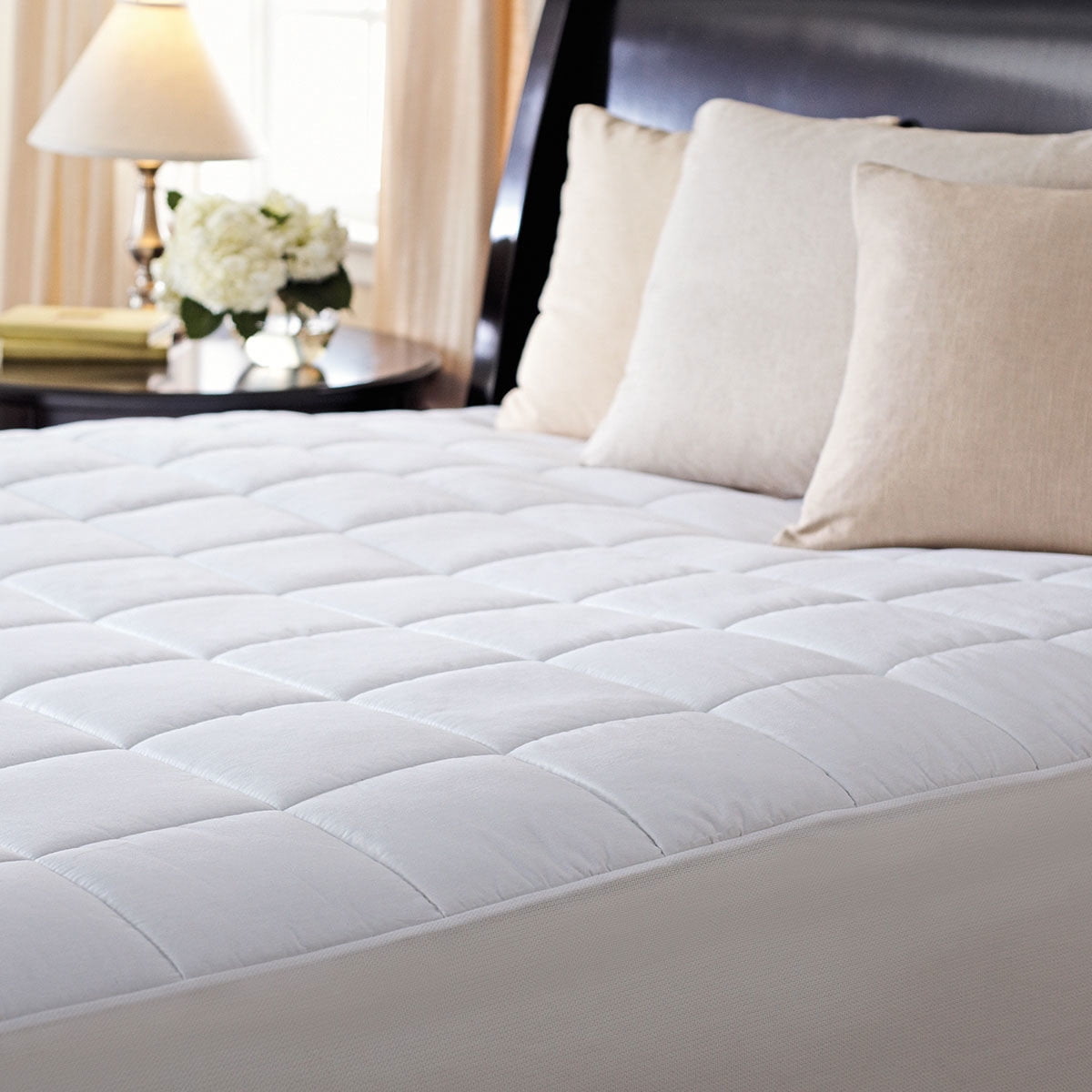 Slumber Rest Premium Quilted Heated Electric Mattress Pad Box Pattern SC7  Twin White - Walmart.com