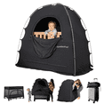 thumbnail interactive-video image 1 of SlumberPod The Original Blackout Sleep Tent Travel Essential for Babies and Toddlers, Mini Crib and Pack N Play Cover, Sleep Pod for Kids with Monitor Pouch and Fan Pouch, Blocks 95% Light, Black, 1 of 7