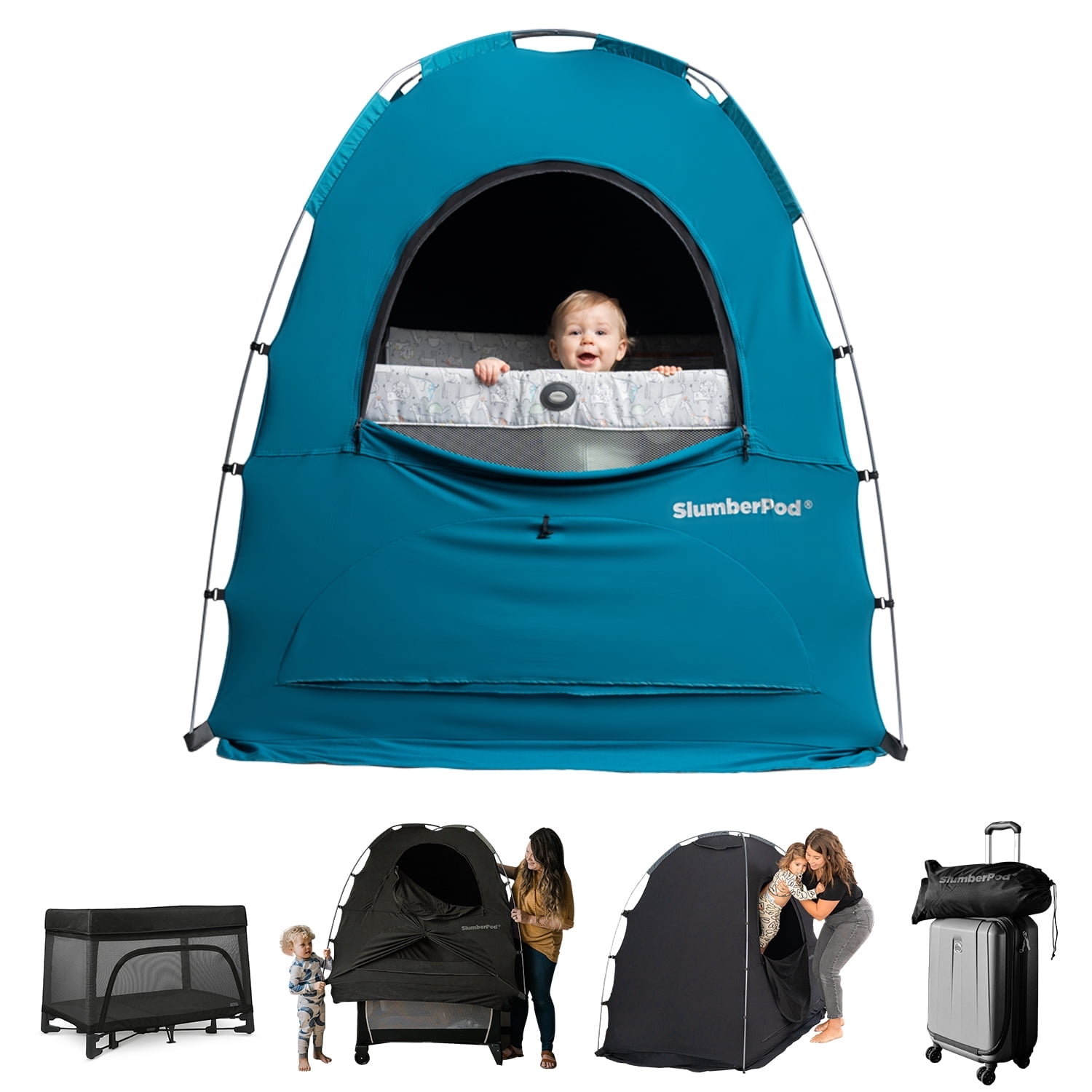 SlumberPod Blackout Sleep Tent for Babies, Mini Crib Cover with Pouches, Blocks 95% Light, Teal - Walmart.com SlumberPod Blackout Sleep Tent for Babies, Mini Crib Cover with Pouches, Blocks 95% Light, Teal - Walmart.com