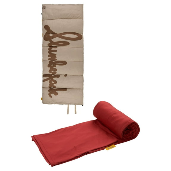 Slumberjack Grand Lake 30-Degree Rectangular Sleeping Bag with warm sleeping bag liner