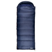 Slumberjack Shadow Mountain 30-Degree Hooded Rectangular Sleeping Bag, Blue, 35x88
