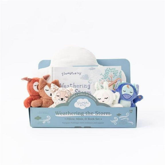 Slumberkins 9100995 7 Piece Weathering The Storm Pillow & Book Set - Assorted Color