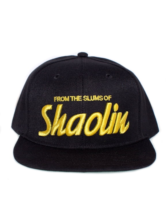 Slums Of Shaolin Hat Flat Brim 3D Embroidered Baseball Cap Adult Adjustable Black