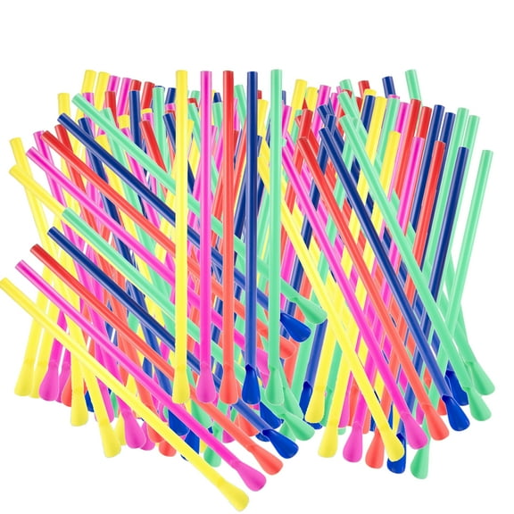 Slurpees, Margaritas, Party Drinks & Slushies Spoon Straws 80ct Pack of 4, 320 Straws Total