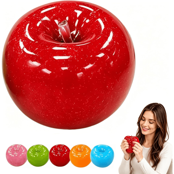 Slush Apple Squishy, 3 Inch Green Apple Squishy Ball with Crunchy Slush Texture, Slow Rising Stress Relief Toys(Red)