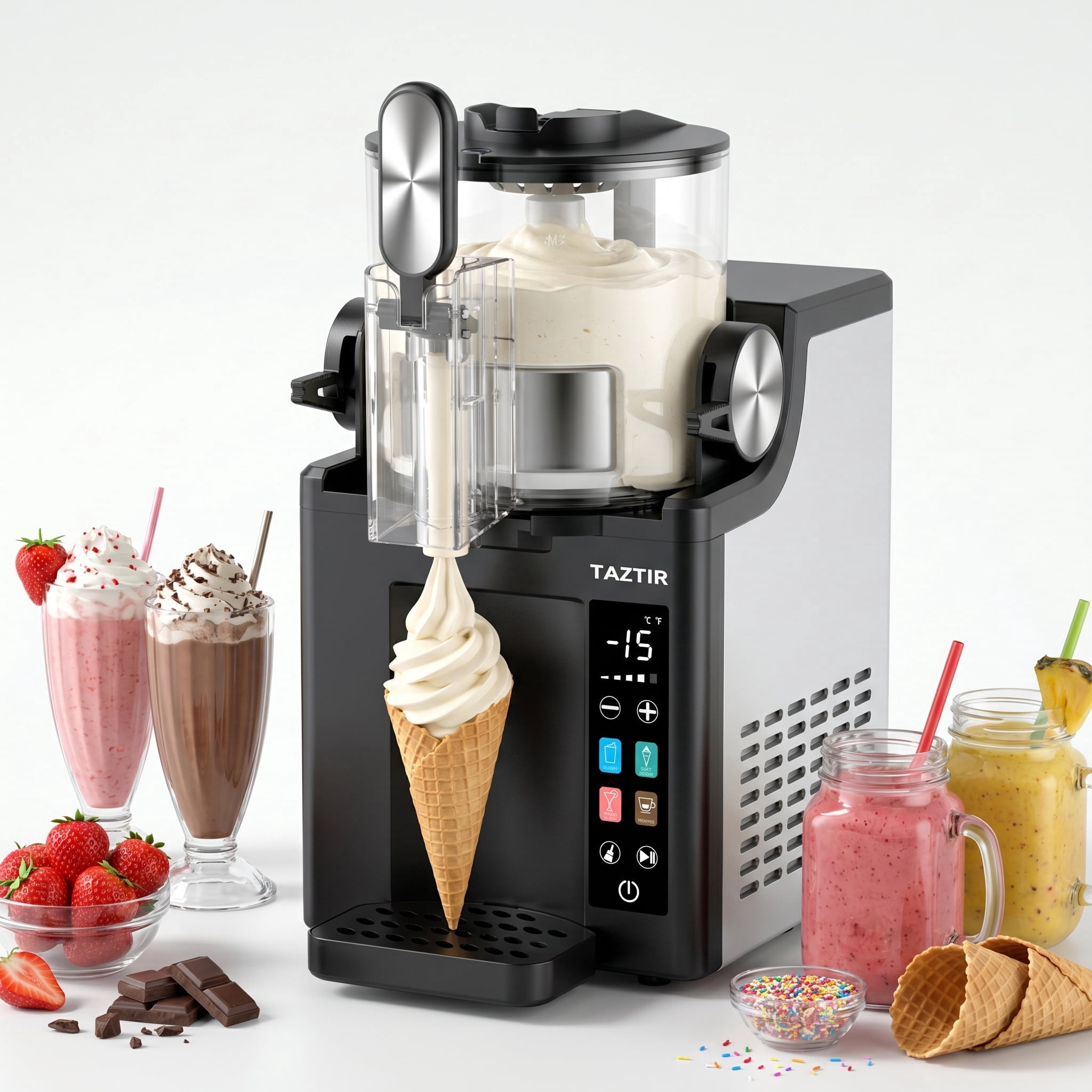 Slush & Ice Maker Machine Suitable for Ice Cubes & Slushy Drinks, Fast 9-Minute Ice Production, Compact Self-Cleaning Countertop Ice Maker for, Backyard BBQ, Camping, Parties