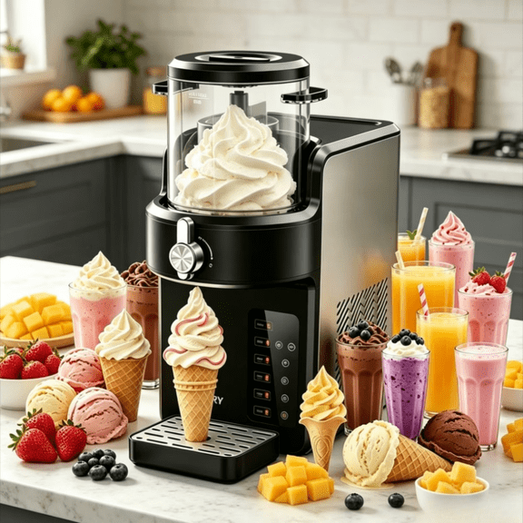Slushie Machine for Home, No Ice Needed Frozen Drink Maker with 6 Presets, Brushless Motor, LED Display, Adjustable Temperature, 12H Timer, Self-Cleaning Slushy Machine