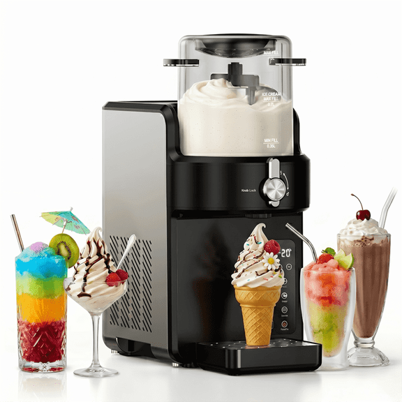 Slushie Machine, Slushy Machine for Home with 6 Presets, Brushless Motor, LED Screen, No Ice Need Frozen Drink Maker with 12H Timer Temp Adjustable, Auto-Clean, Gift for Party