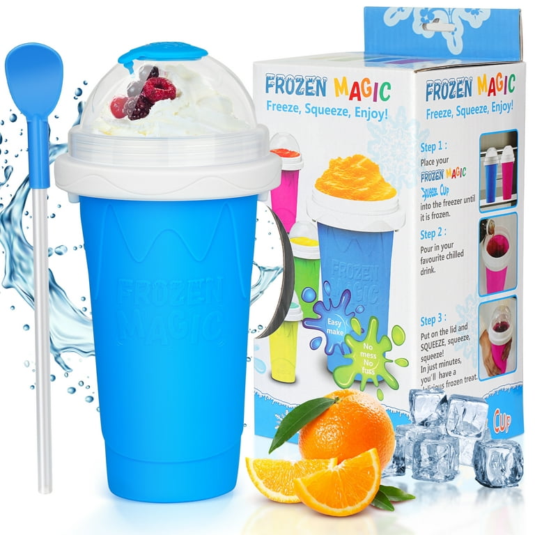 Frozen Magic Slushy Cup Smoothie Cups with Lids and Straws Slushie