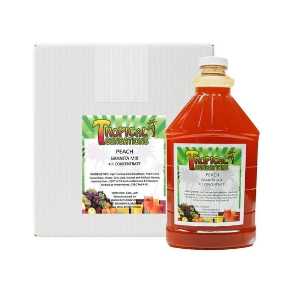 Slushie Mix, Tropical Sensations, 6 Bottles (64 oz each) (Peach)