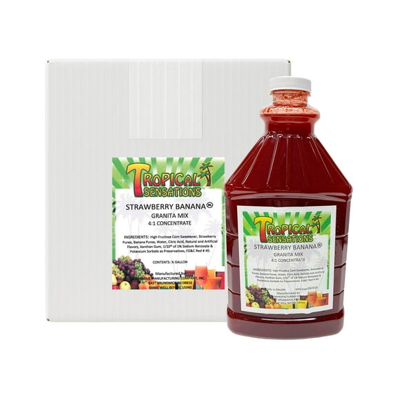 Slushie Mix, Tropical Sensations, 6 Bottles (64 oz each) (Strawberry Banana)