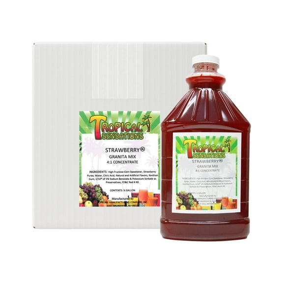 Slushie Mix, Tropical Sensations, 6 Bottles (64 oz each) (Strawberry)